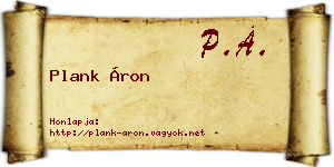 Plank Áron névjegykártya